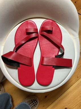 Red Leather Strap Women’s Sandals